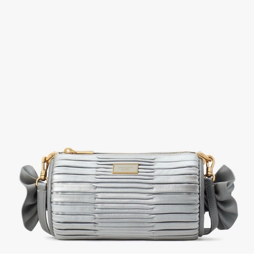 ♠️ Kate Spade Sweat Treats Festive Pleated Leather Small Barrel Bag- Starlight♠️